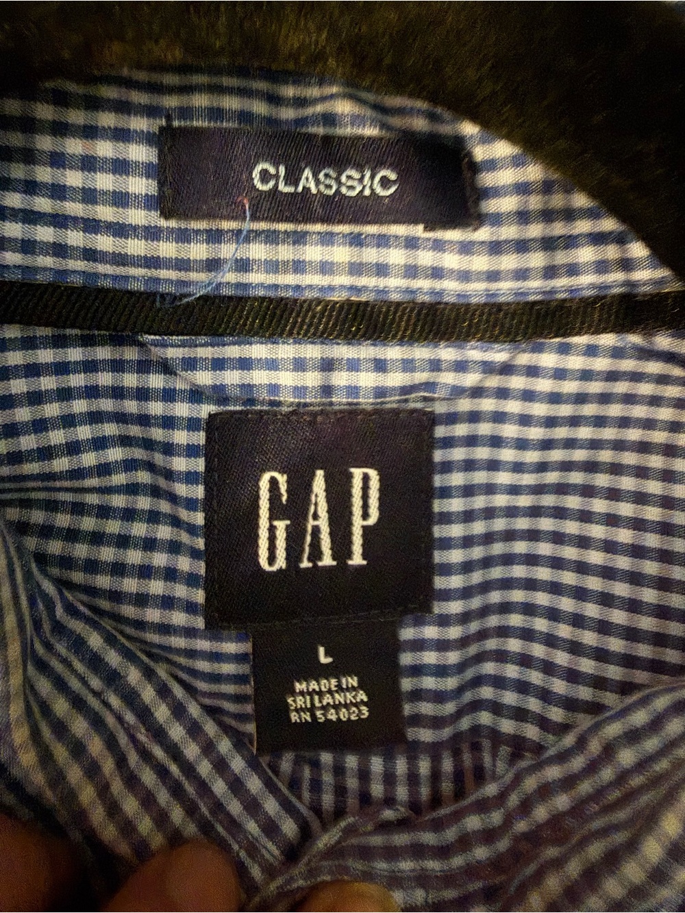 Men's Gap Size L Gingham Button-Down Shirt (0040) - Picture 4 of 4